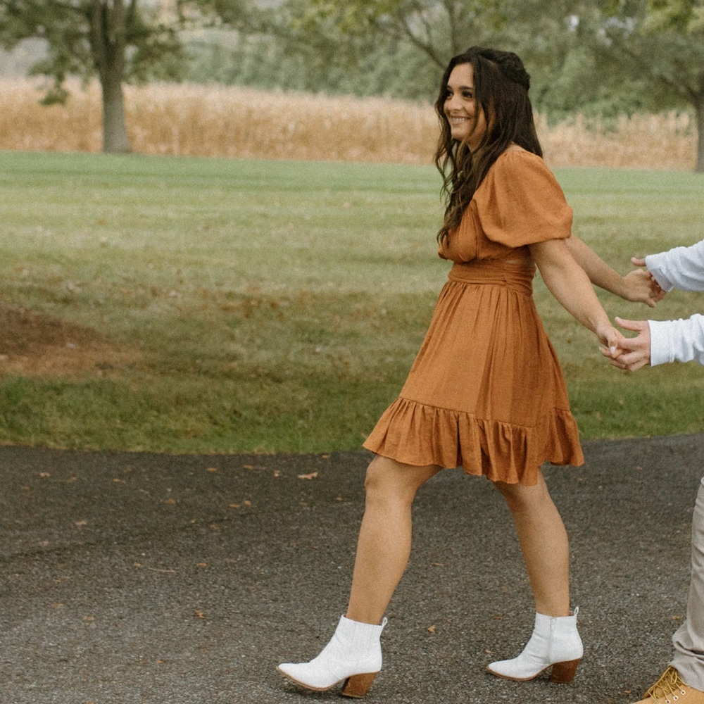 Charming Rust Mini Dress - Picture 6 of 8